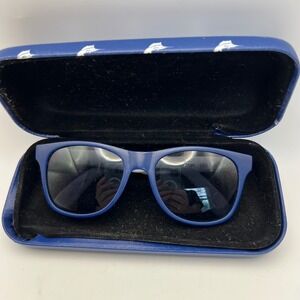 Tommy Bahama Kids Blue and White Sunglasses with Case NMS-16983 1001 10/22 EUC